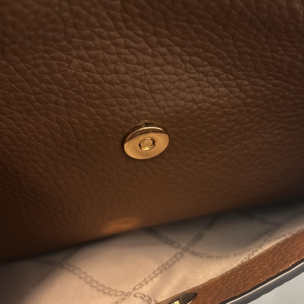 MICHAEL Michael Kors pebbled Leather Large Hobo Shoulder Bag brown gold accents - Picture 11 of 14